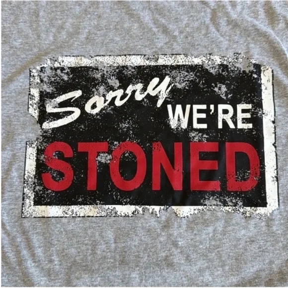Sorry We're Stoned Graphic Tee in Heather Gray - Picture 2 of 9